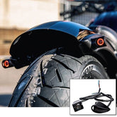 WunderKind Indicators - 3-1 (Run, Brake & Indicators) 2 STRIPE WING (Black) Indian Scout Models Rear Indicator With 3 in 1 Run & Brake Light